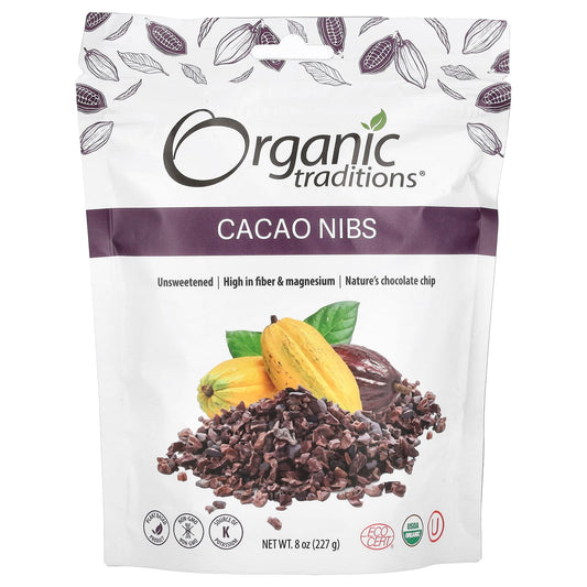 Organic Traditions, Cacao Nibs, Unsweetened, 8 oz (227 g) - Image 1