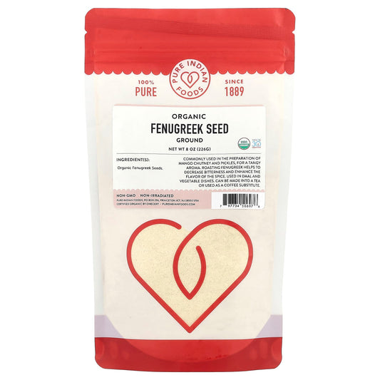 Pure Indian Foods, Organic Fenugreek Seed, Ground, 8 oz (226 g) - Image 1