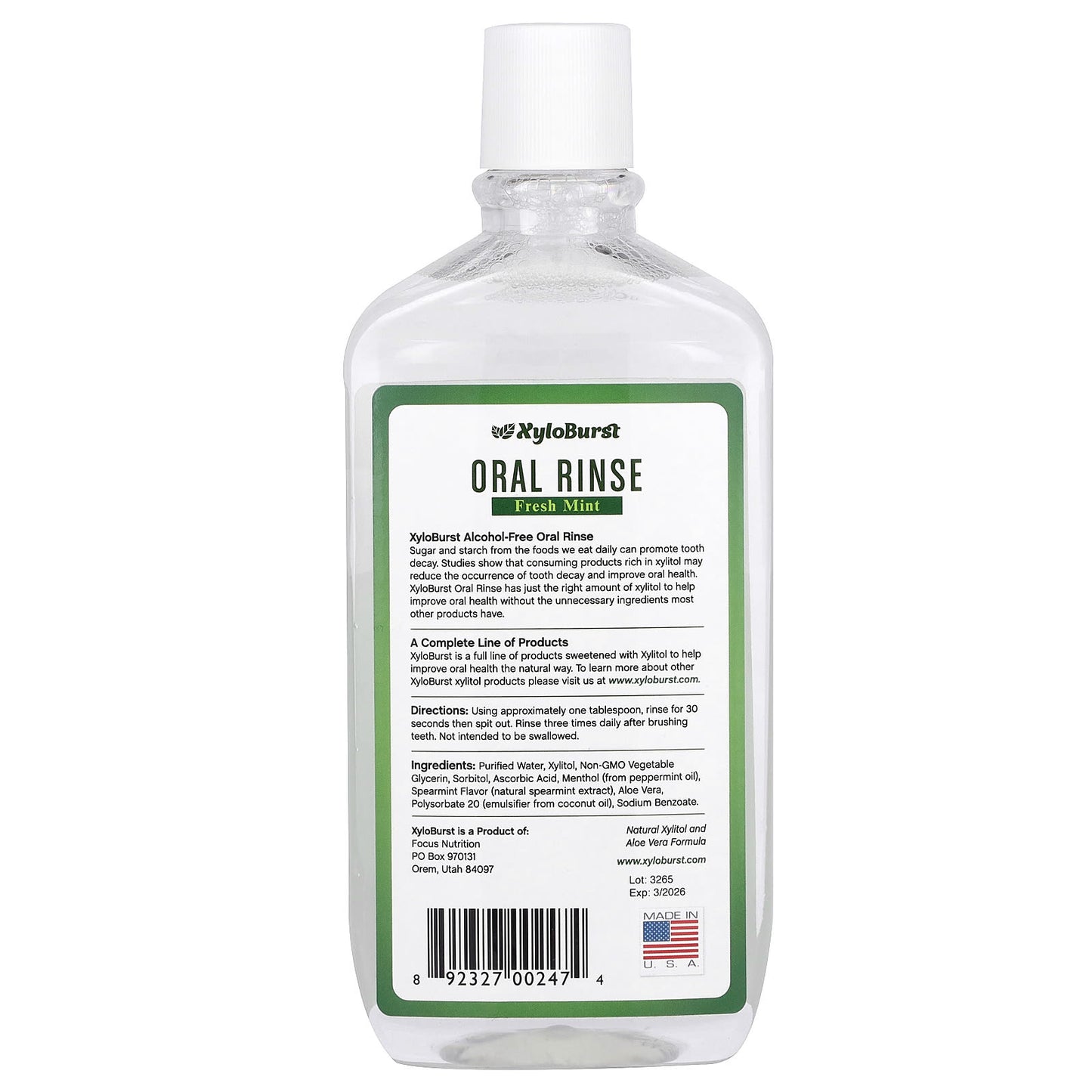 Xyloburst, Oral Rinse, Fresh Mint, 16 fl oz (473 ml) - Image 2