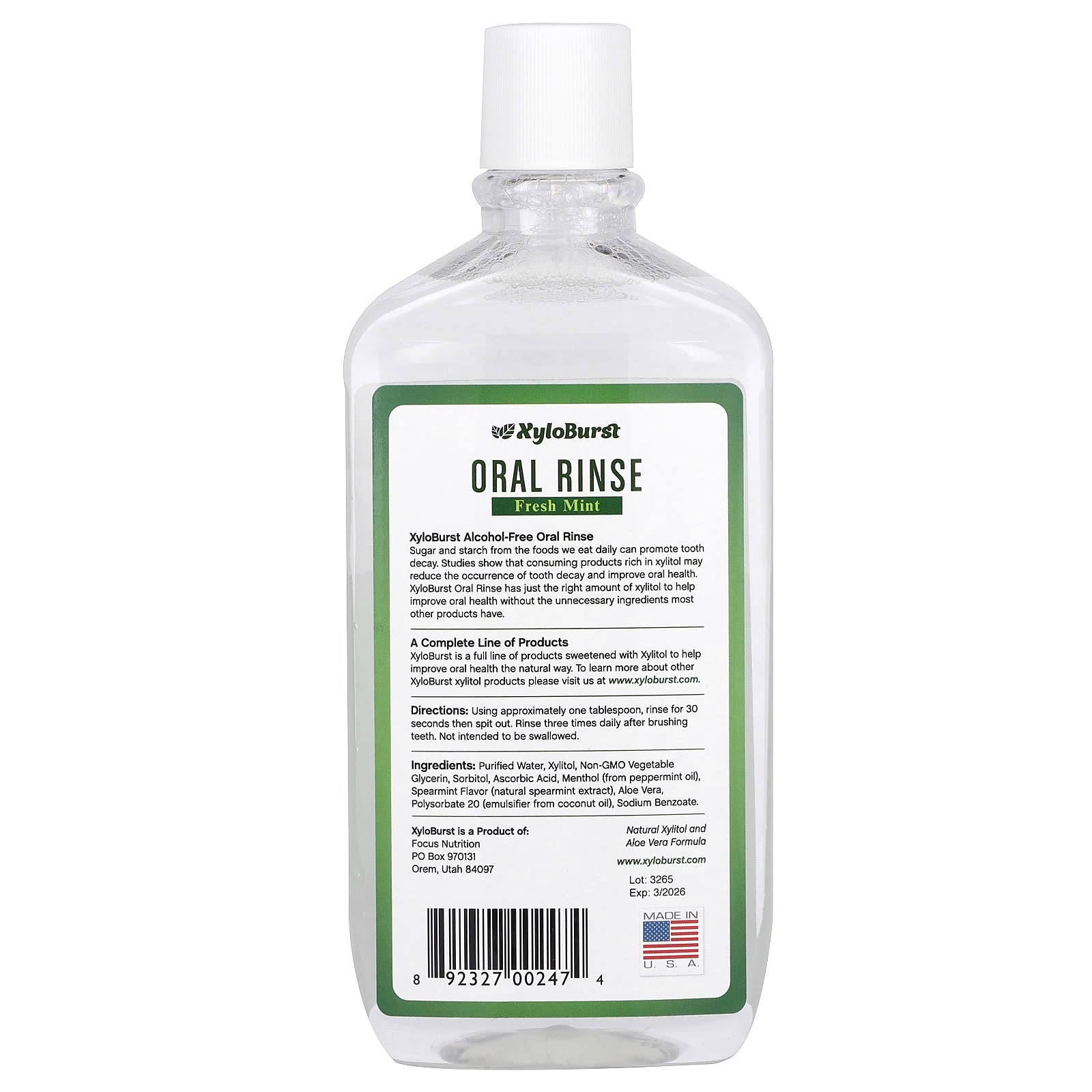 Xyloburst, Oral Rinse, Fresh Mint, 16 fl oz (473 ml) - Image 2