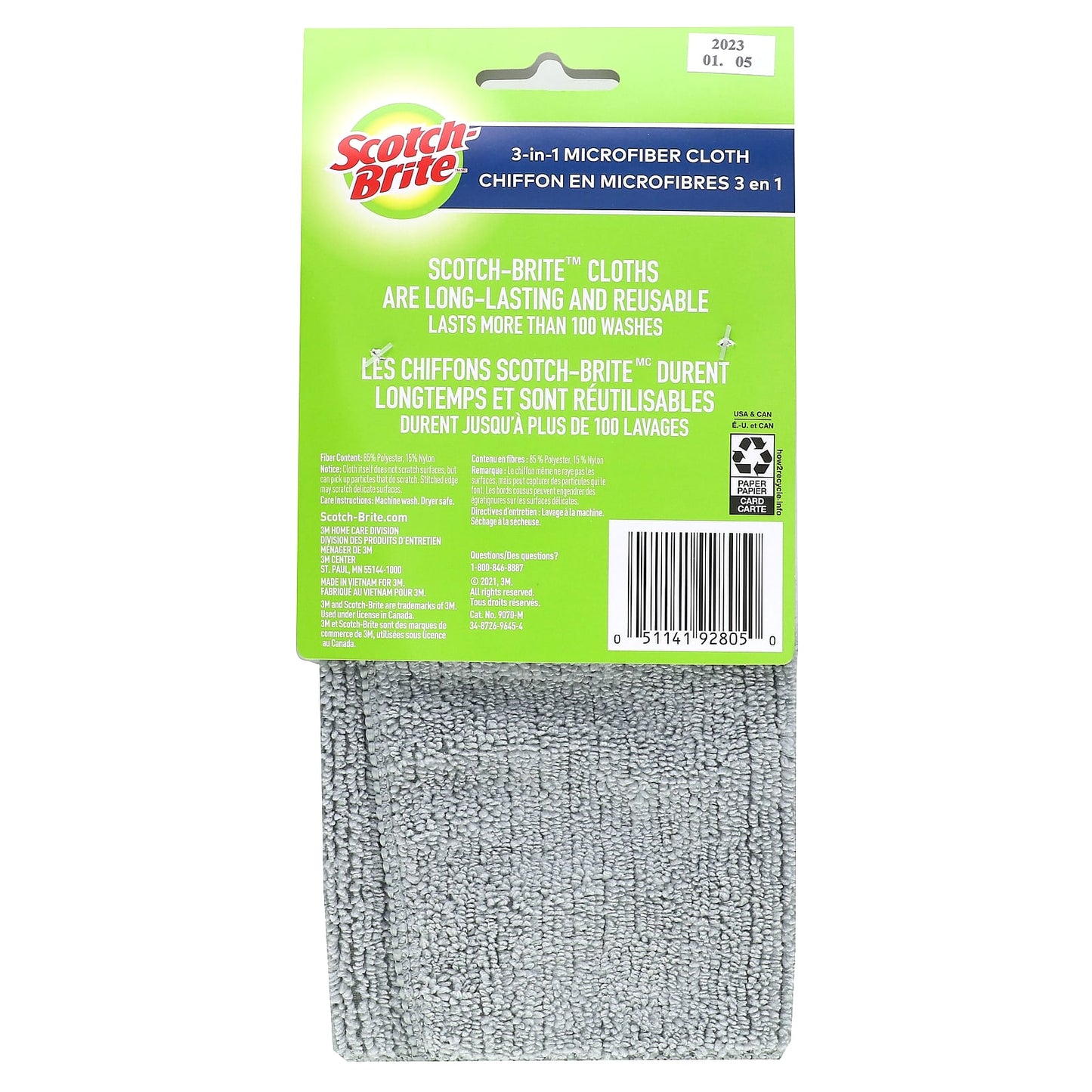 Scotch-Brite, 3-in-1 Microfiber Cloth, 1 Cloth - Image 2