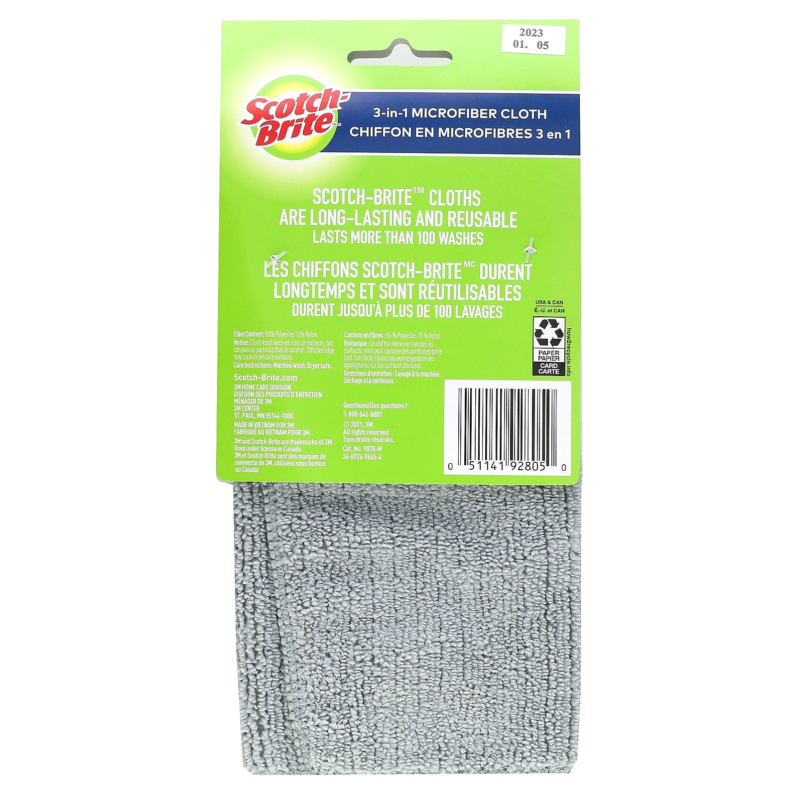 Scotch-Brite, 3-in-1 Microfiber Cloth, 1 Cloth - Image 2