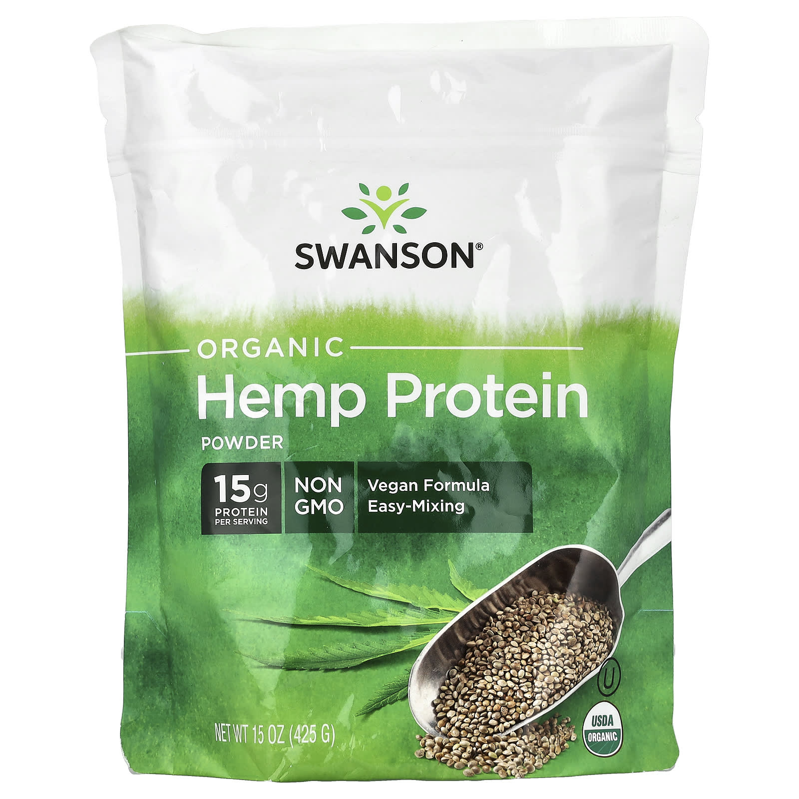 Swanson, Organic Hemp Protein Powder, 15 oz (425 g) - Image 1