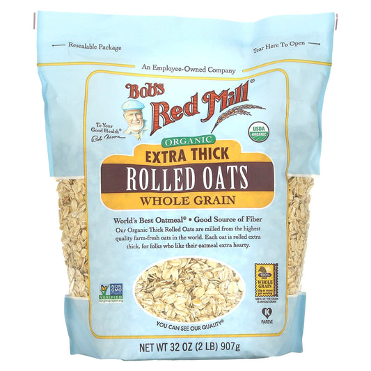 Organic Extra Thick Rolled Oats | Whole Grain, USDA Organic, 32 oz - Image 1