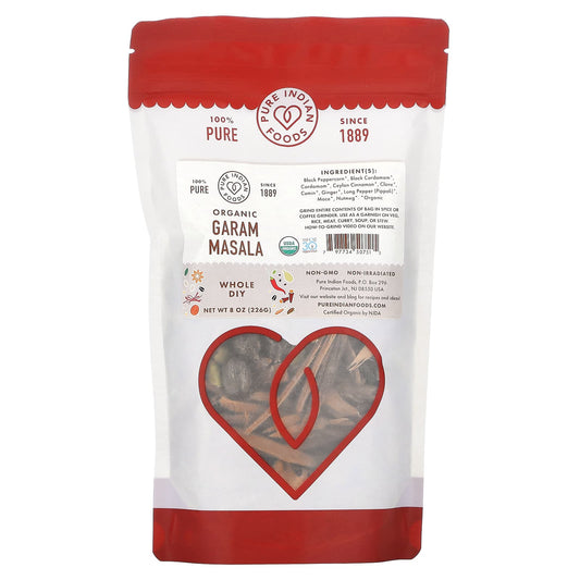 Pure Indian Foods, Organic Garam Masala, Whole DIY, 8 oz (226 g) - Image 1