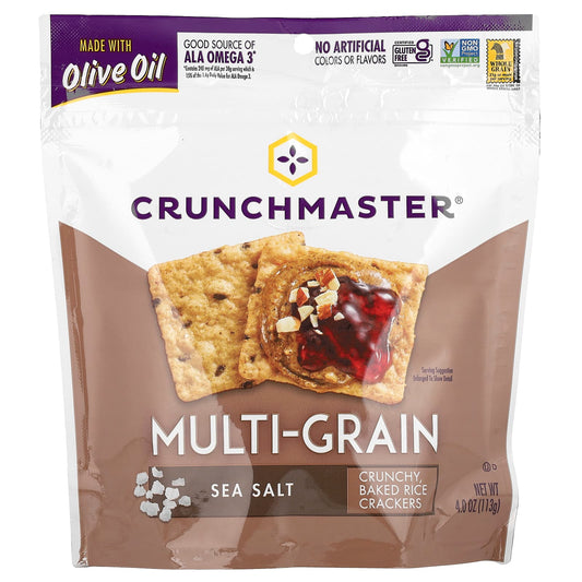 Crunchy Gluten-Free Rice Crackers by Crunchmaster, Sea Salt - Image 1