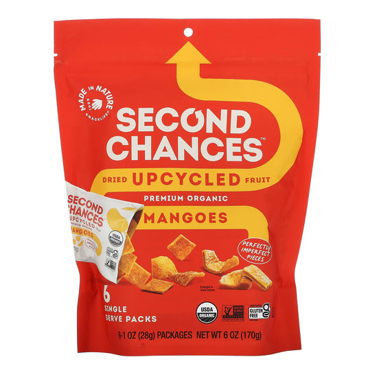 Made in Nature, Second Chances Mangoes, Dried Upcycled Fruit, 6 Pack, 1 oz (28 g) Each - Image 1