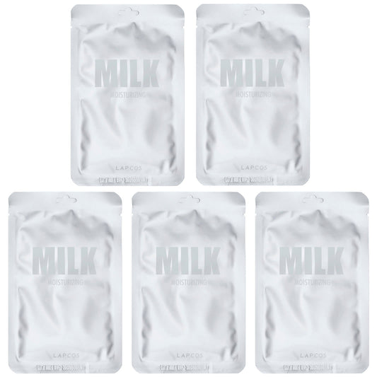 Lapcos, Milk Sheet Beauty Mask Set, Moisturizing , 5 Sheet Masks, 1.01 fl oz (30 ml) Each - Image 1