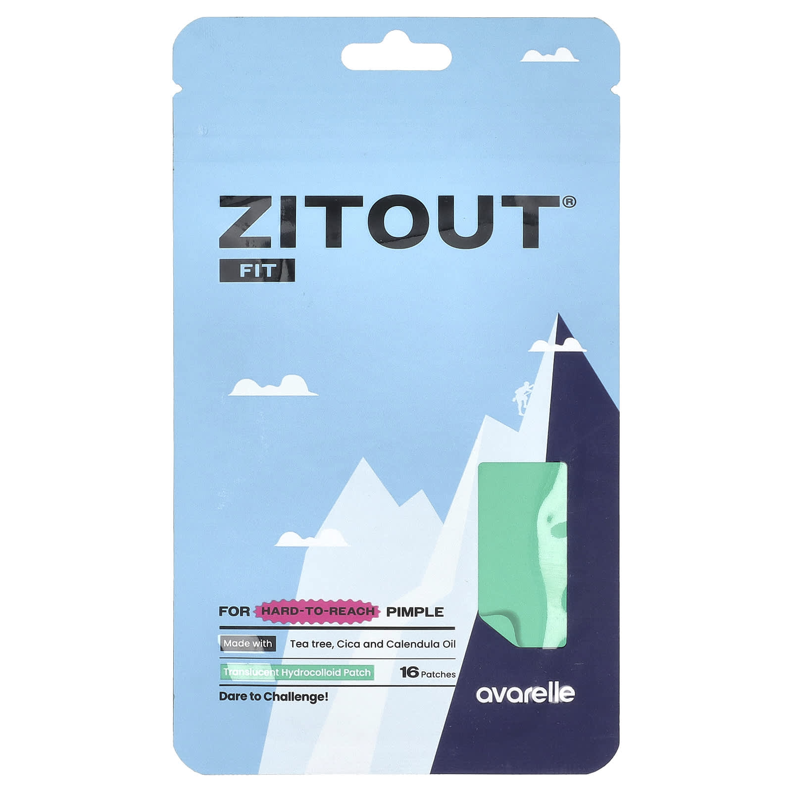 ZitOut Fit Pimple Patches by Avarelle - Translucent Hydrocolloid for Hard-to-Reach Pimples - Image 1
