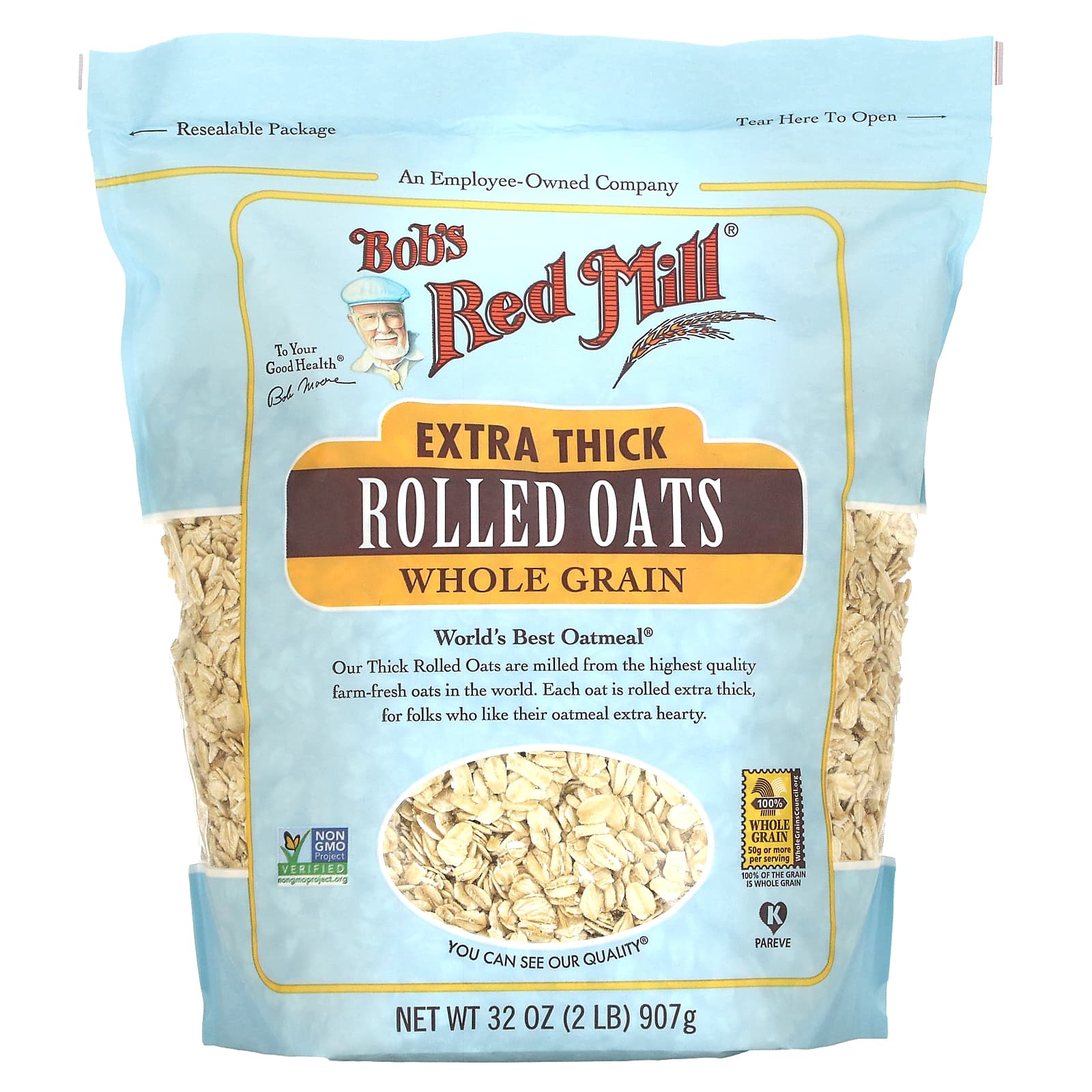 Bob's Red Mill Extra Thick Rolled Oats - 100% Whole Grain Oatmeal - Image 1