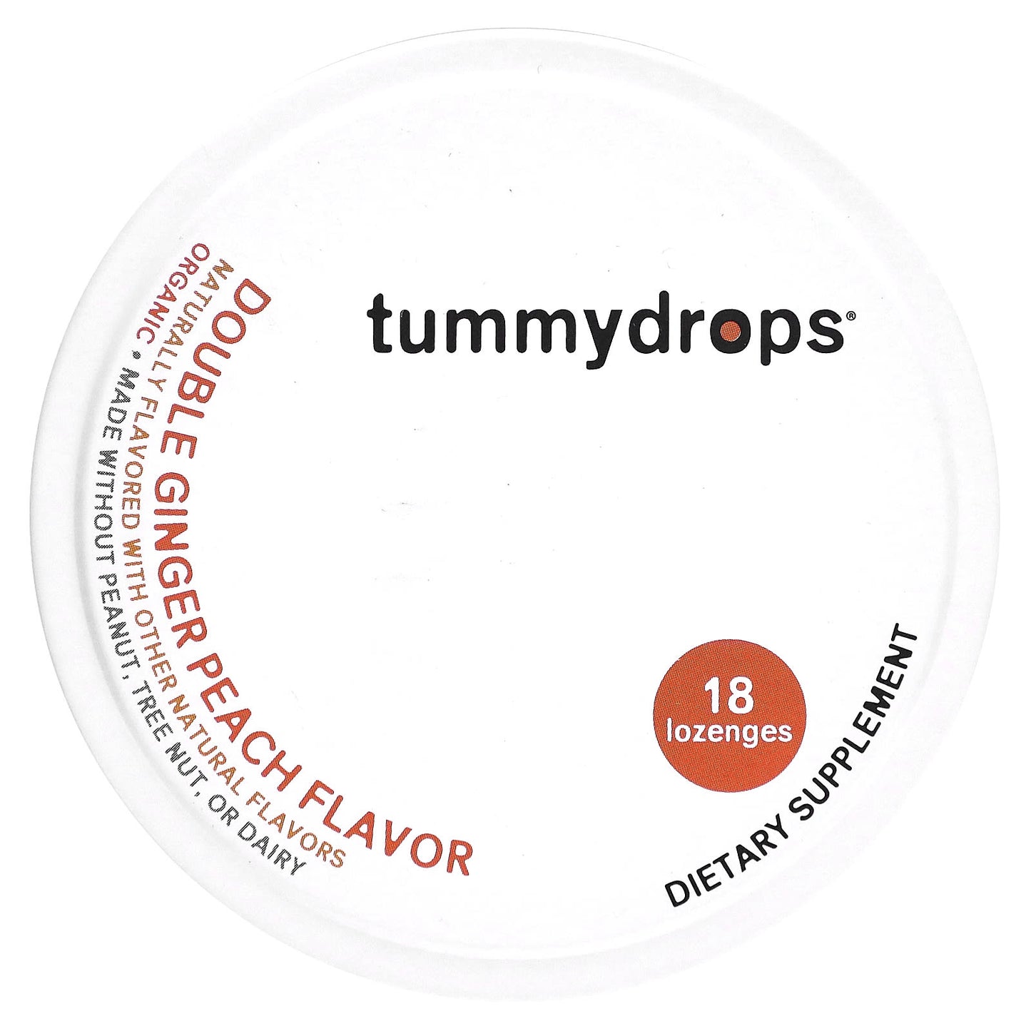 Tummydrops, Double Ginger Peach, 18 Lozenges - Image 1
