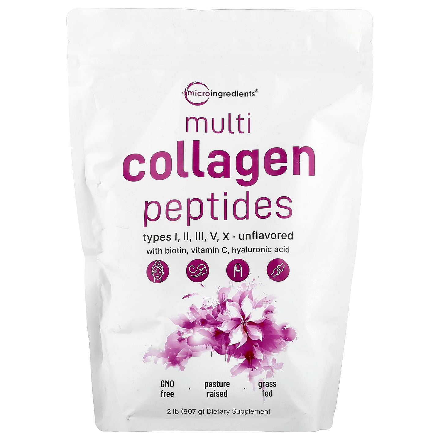 Micro Ingredients, Multi Collagen Peptides, Unflavored, 2 lb (907 g) - Image 1