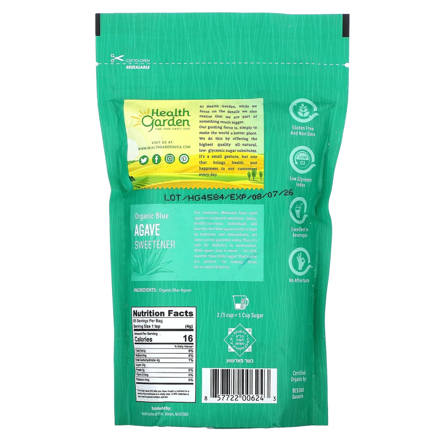 Organic Blue Agave Sweetener | Low Glycemic Index | 12 oz - Image 2