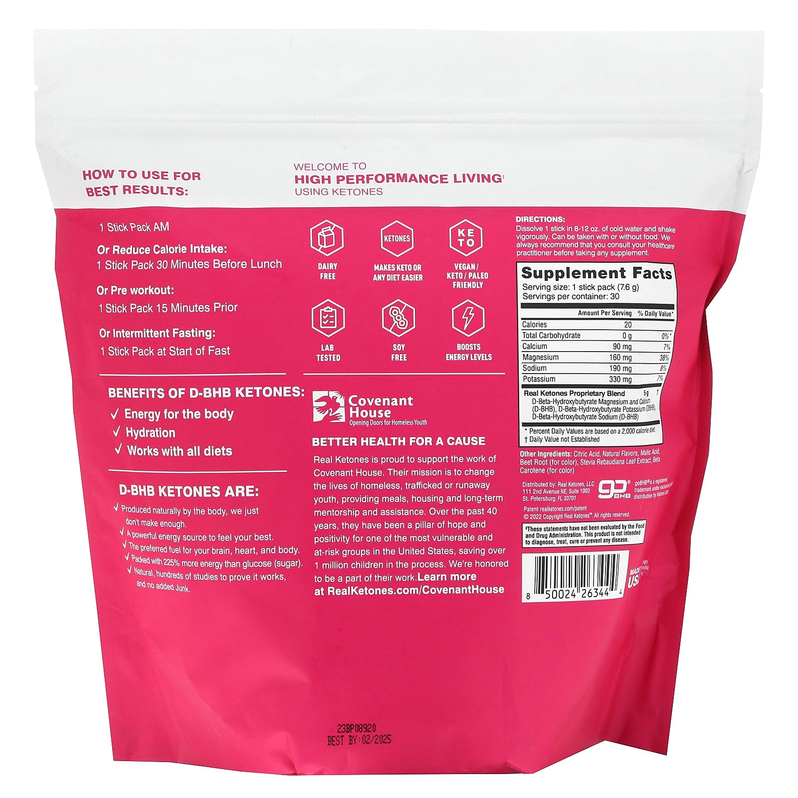 Real Ketones, Shift, Raspberry Lemonade, 30 Drink Mix Packets, 0.27 oz (7.6 g) Each - Image 2