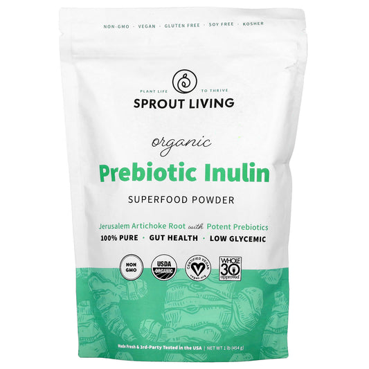 Sprout Living, Organic Prebiotic Inulin, Superfood Powder, 1 lb (454 g) - Image 1