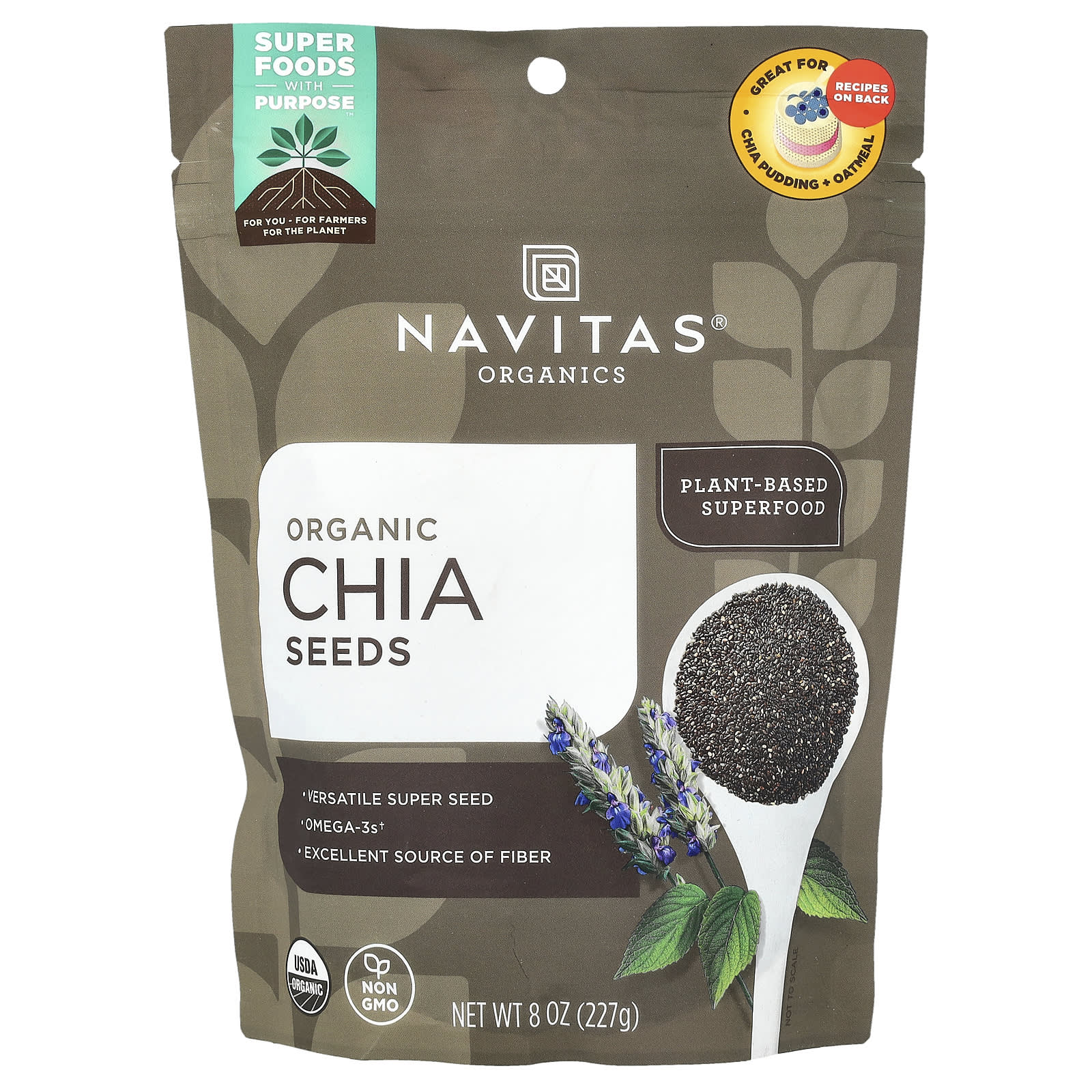 Navitas Organics, Organic Chia Seeds, 8 oz (227 g) - Image 1