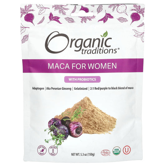 Organic Traditions, Maca For Women with Probiotics, 5.3 oz (150 g) - Image 1
