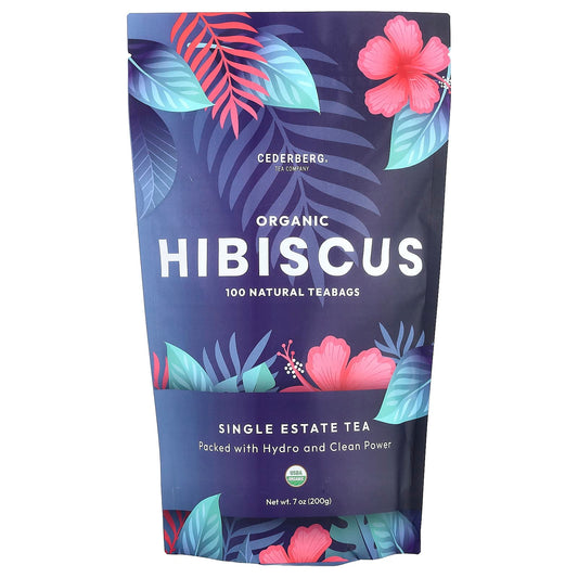 Organic Hibiscus Tea, Caffeine Free, 100 Natural Tea Bags, 7 oz (200 g) - Image 1