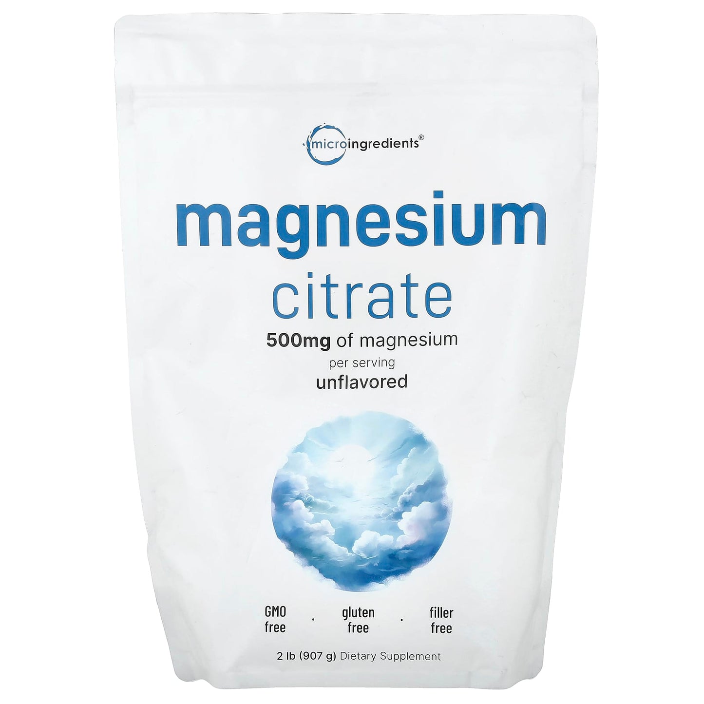 Micro Ingredients, Magnesium Citrate, Unflavored, 2 lb (907 g) - Image 1