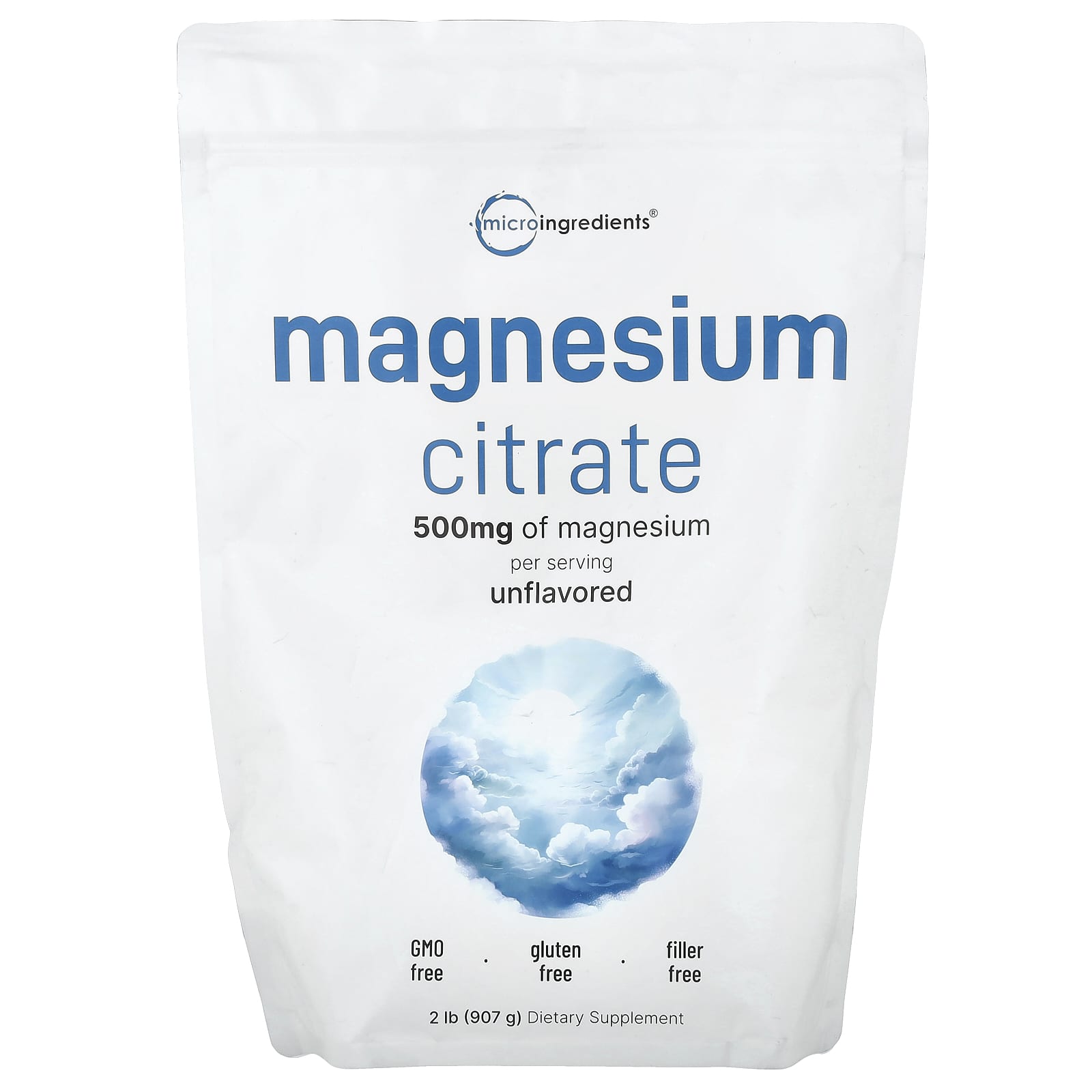 Micro Ingredients, Magnesium Citrate, Unflavored, 2 lb (907 g) - Image 1