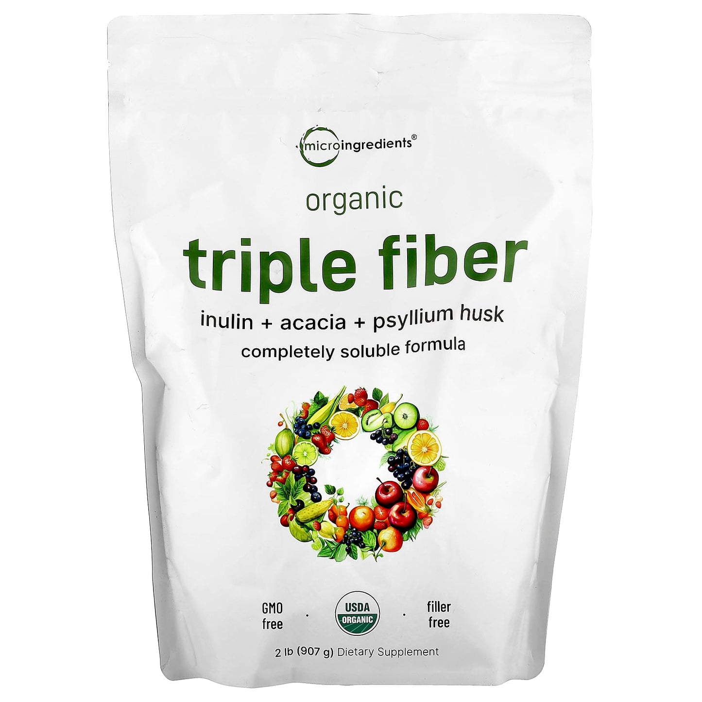 Micro Ingredients, Organic Triple Fiber, 2 lb (907 g) - Image 1