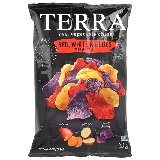 Terra, Real Vegetable Chips, Red, White & Blues with Sea Salt, 5 oz (141 g) - Image 1