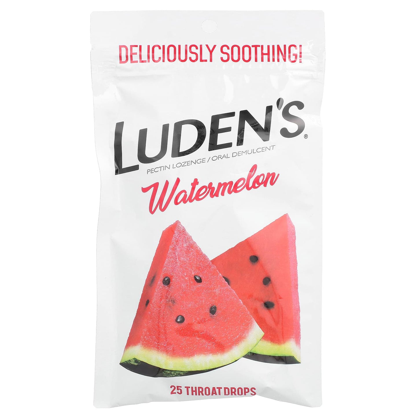 Luden's, Pectin Lozenge/Oral Demulcent, Watermelon, 25 Throat Drops - Image 1