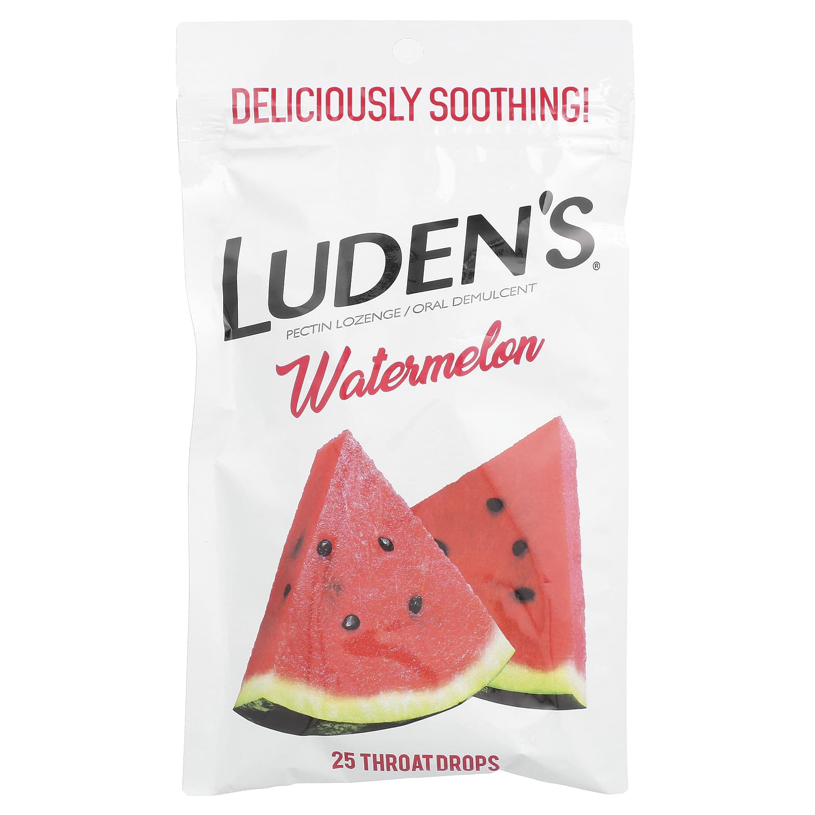 Luden's, Pectin Lozenge/Oral Demulcent, Watermelon, 25 Throat Drops - Image 1