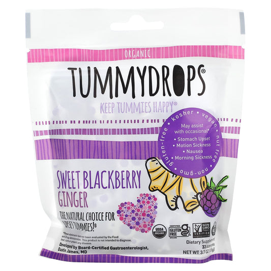 Tummydrops, Organic Sweet Blackberry Ginger, 33 Lozenges - Image 1