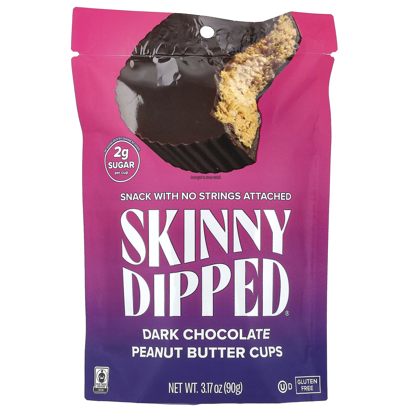 SkinnyDipped, Dark Chocolate Peanut Butter Cups, 3.17 oz (90 g) - Image 1