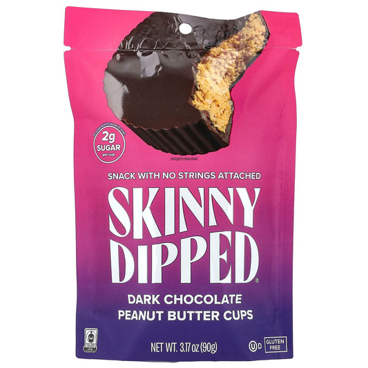 SkinnyDipped, Dark Chocolate Peanut Butter Cups, 3.17 oz (90 g) - Image 1
