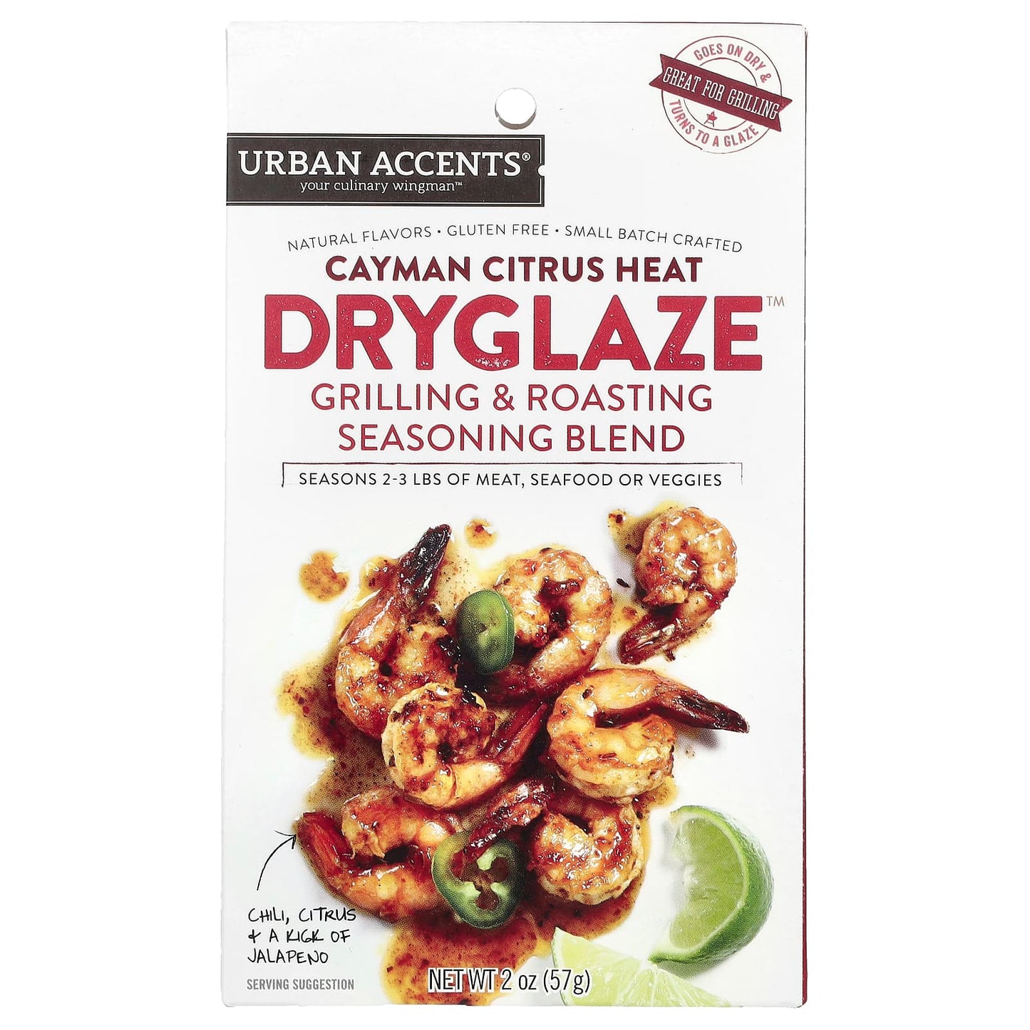Urban Accents, Dryglaze™, Grilling & Roasting Seasoning Blend, Cayman Citrus Heat, 2 oz (57 g) - Image 1