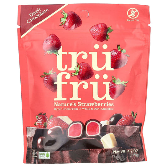 Tru Fru, Nature's Strawberries, Dark Chocolate, 4.2 oz (119 g) - Image 1
