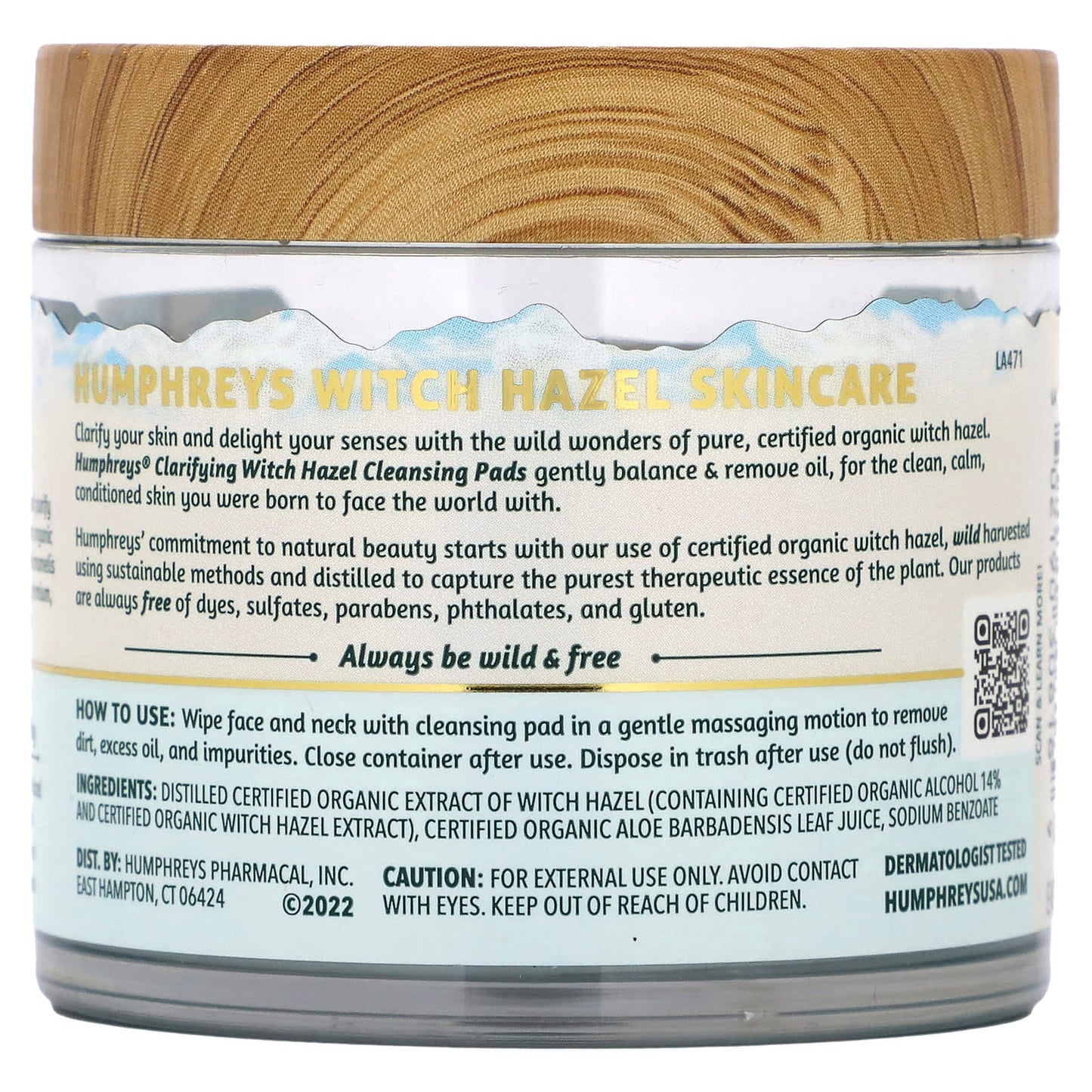 Humphreys Witch Hazel Clarifying Cleansing Pads, Fragrance Free, 60 Count - Image 2