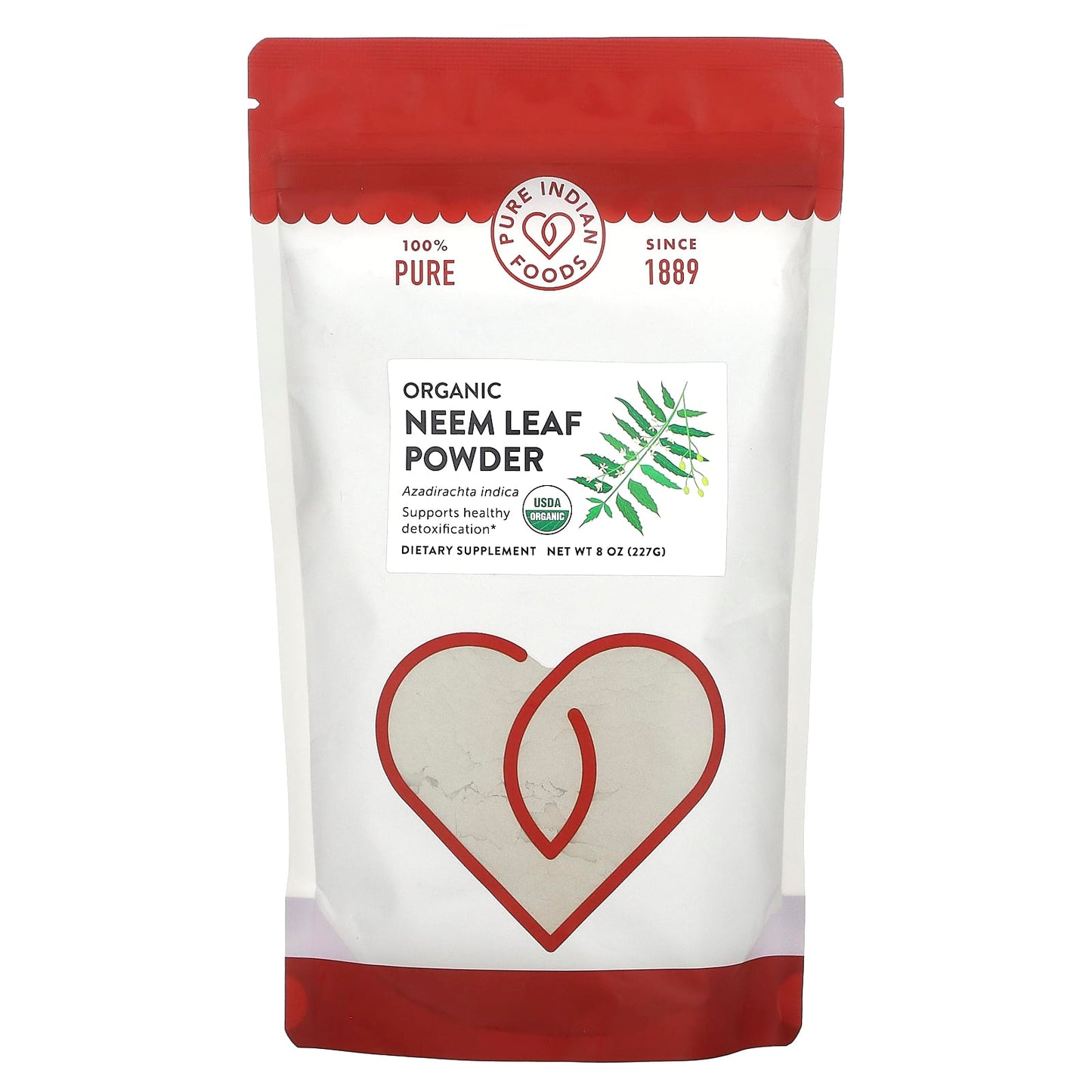 Pure Indian Foods, Organic Neem Leaf Powder, 8 oz (227 g) - Image 1
