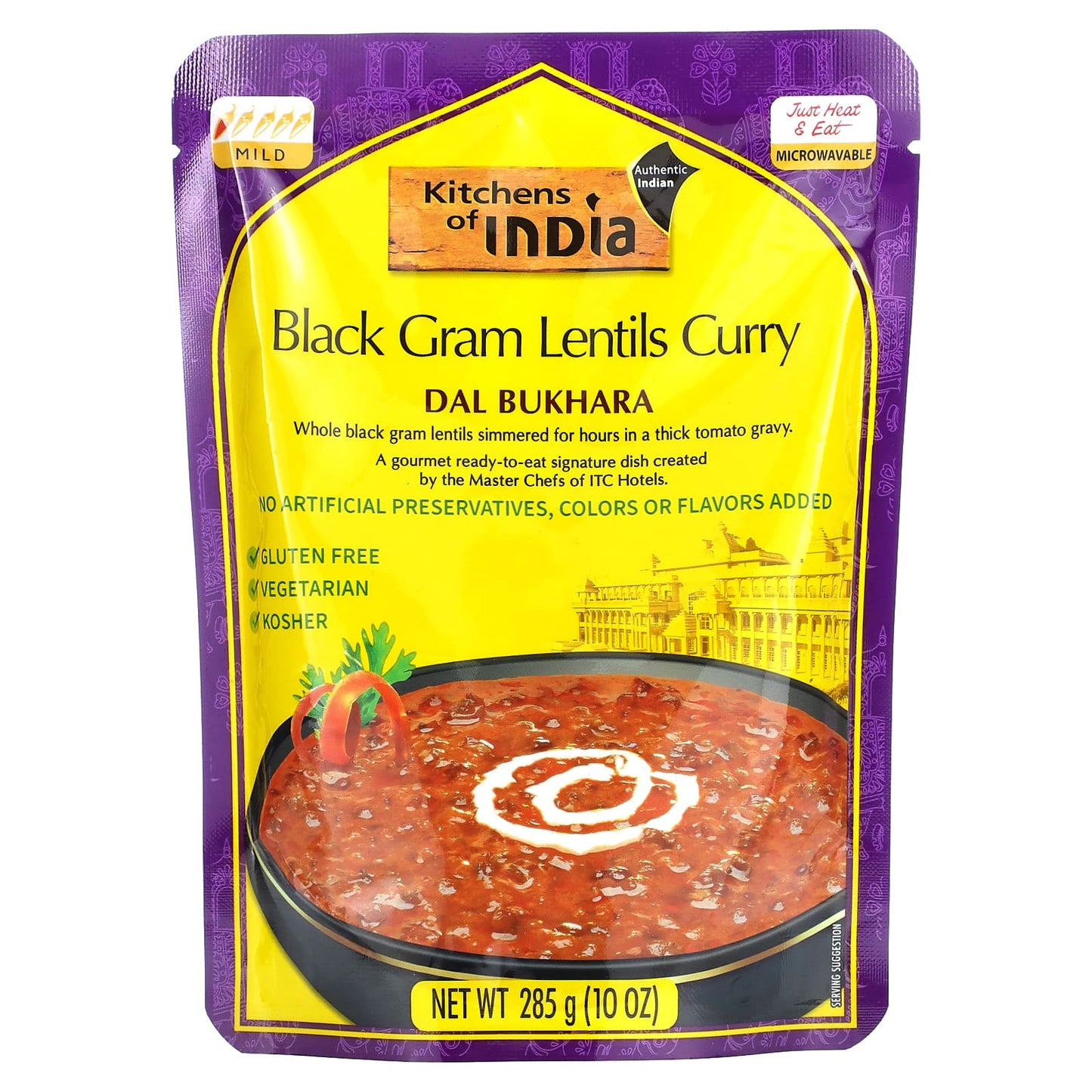 Kitchens of India, Dal Bukhara, Black Gram Lentils Curry, Mild, 10 oz (285 g) - Image 1
