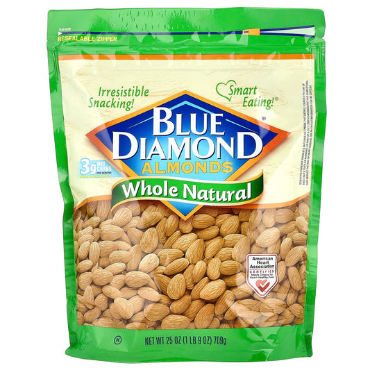 Whole Natural Blue Diamond Almonds, 25 oz (709g) for Healthy Snacking - Image 1