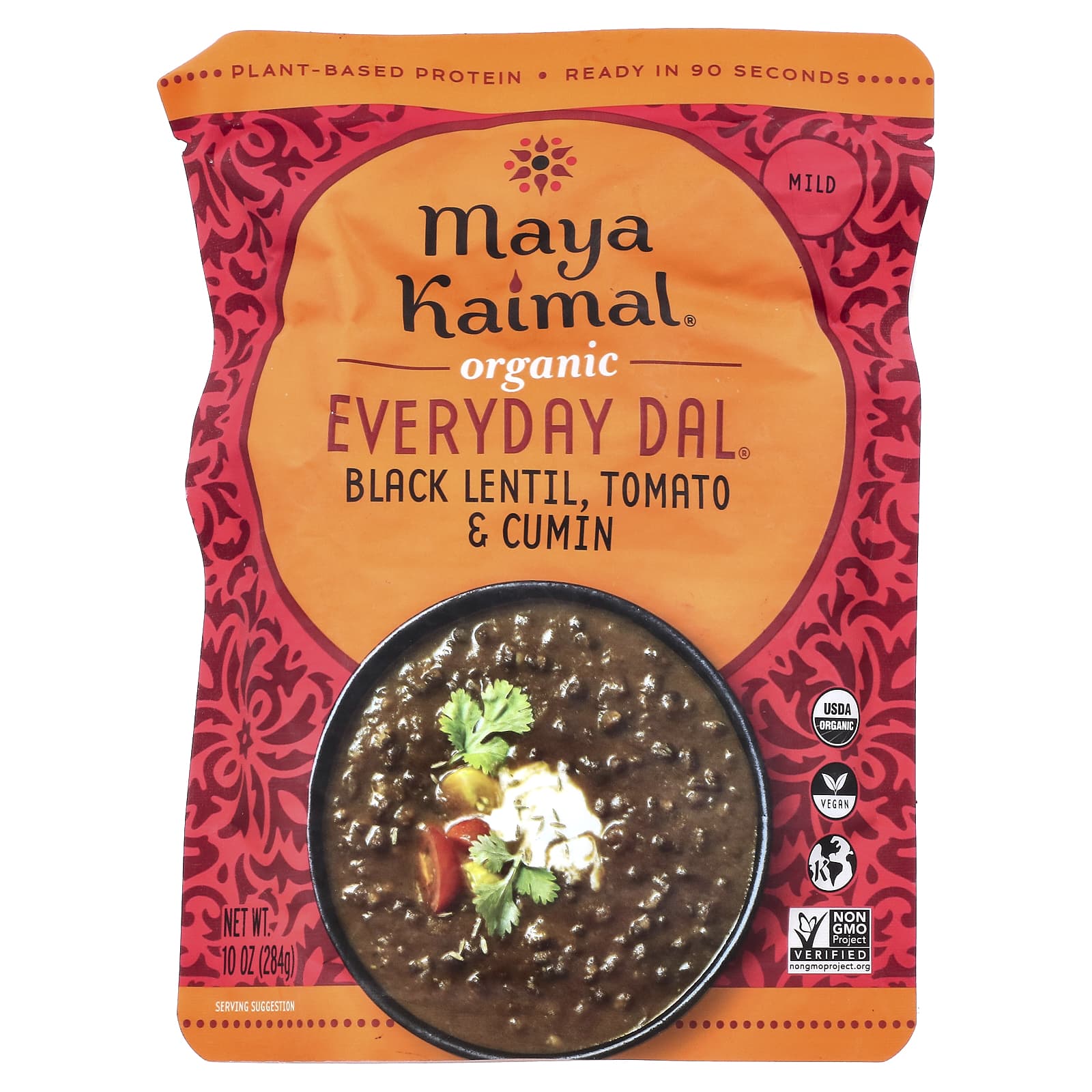 Maya Kaimal, Organic Everyday Dal®, Black Lentil + Tomato + Cumin, Mild, 10 oz (284 g) - Image 1