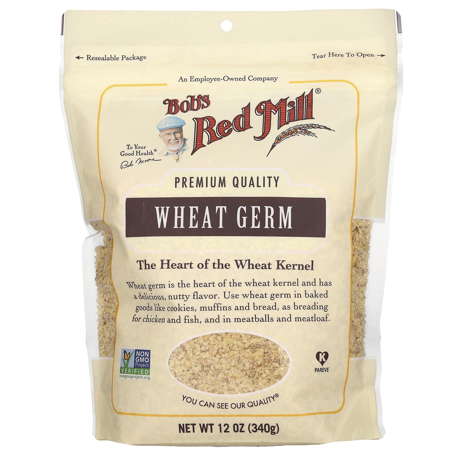 Bob's Red Mill Wheat Germ, 12 oz - Nutritious Whole Grain for Baking & Health - Image 1