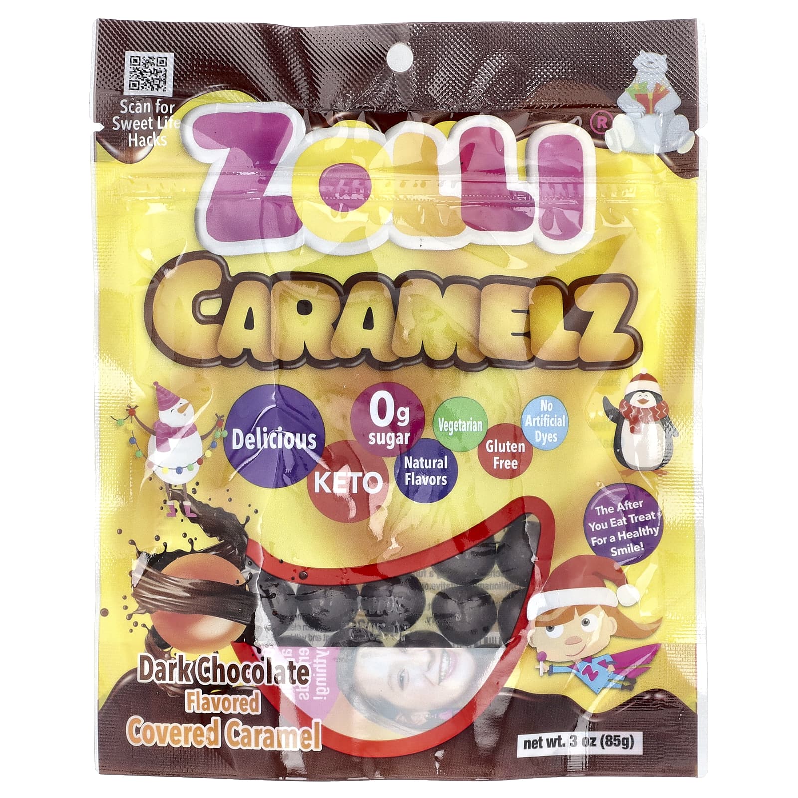 Zollipops, Caramelz, Dark Chocolate, 3 oz (85 g) - Image 1