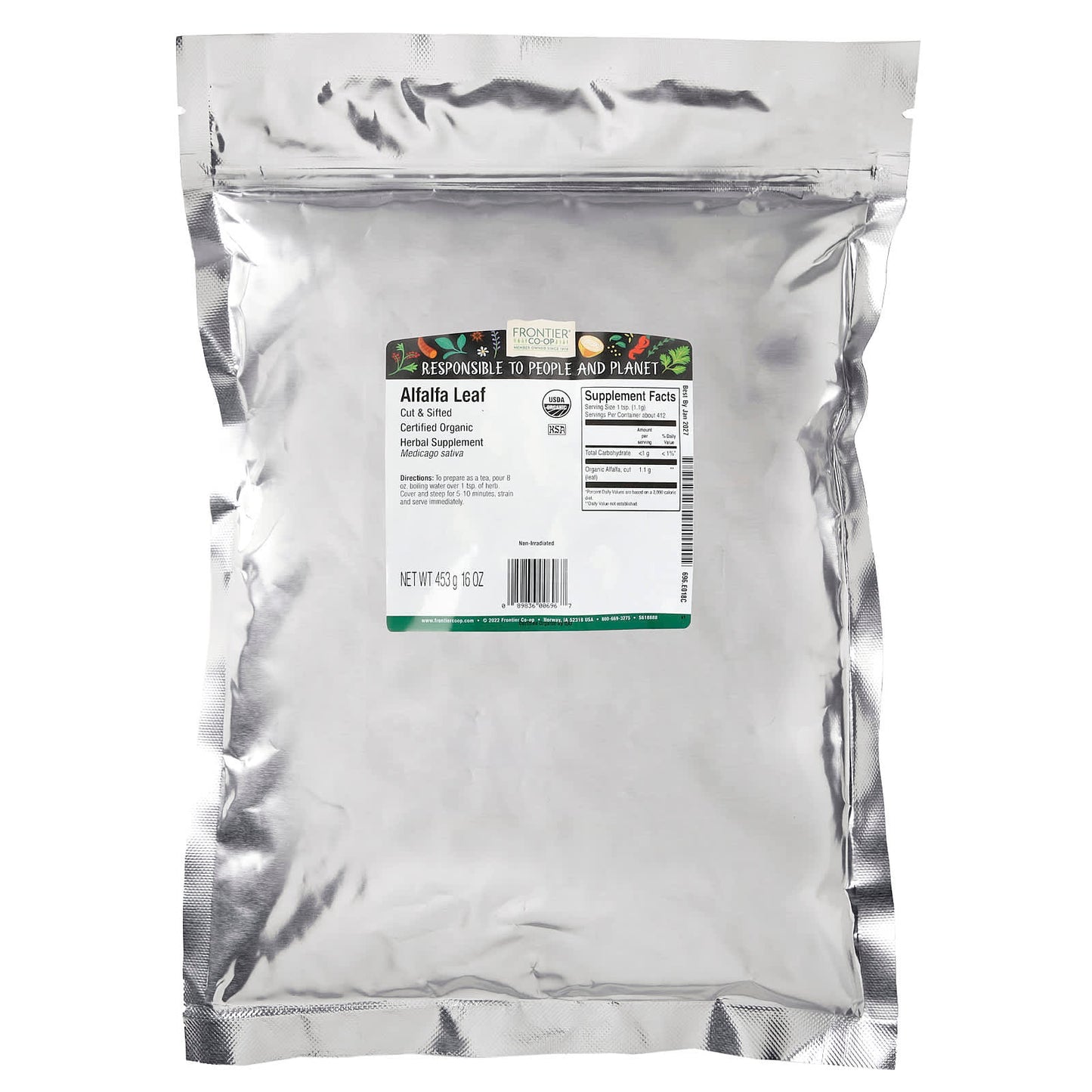 Organic Alfalfa Leaf Tea by Frontier Co-op, USDA Certified - 16 oz - Image 2