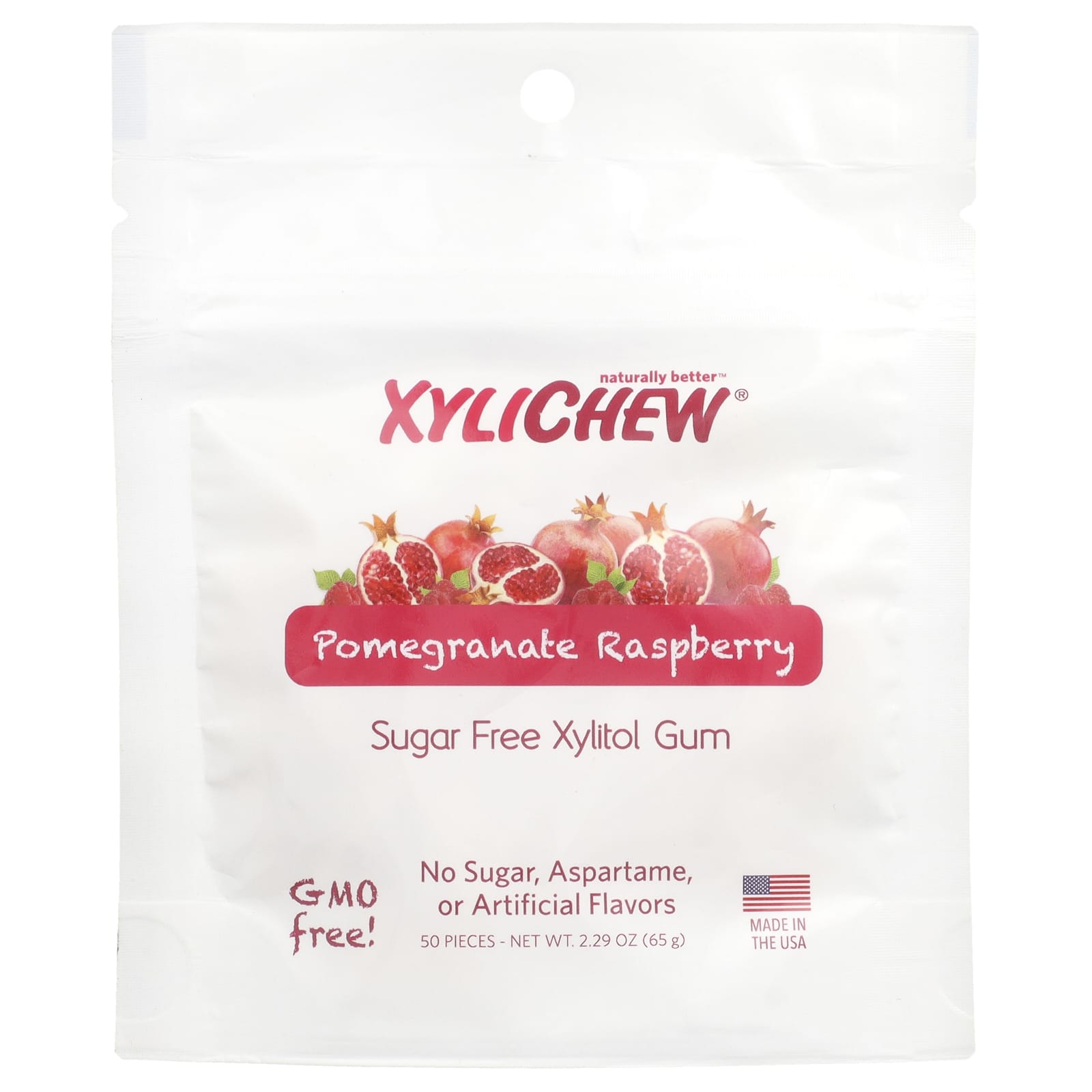 XyliDENT, Xylichew®, Pomegranate Raspberry, 50 Pieces, 2.29 oz (65 g) - Image 1