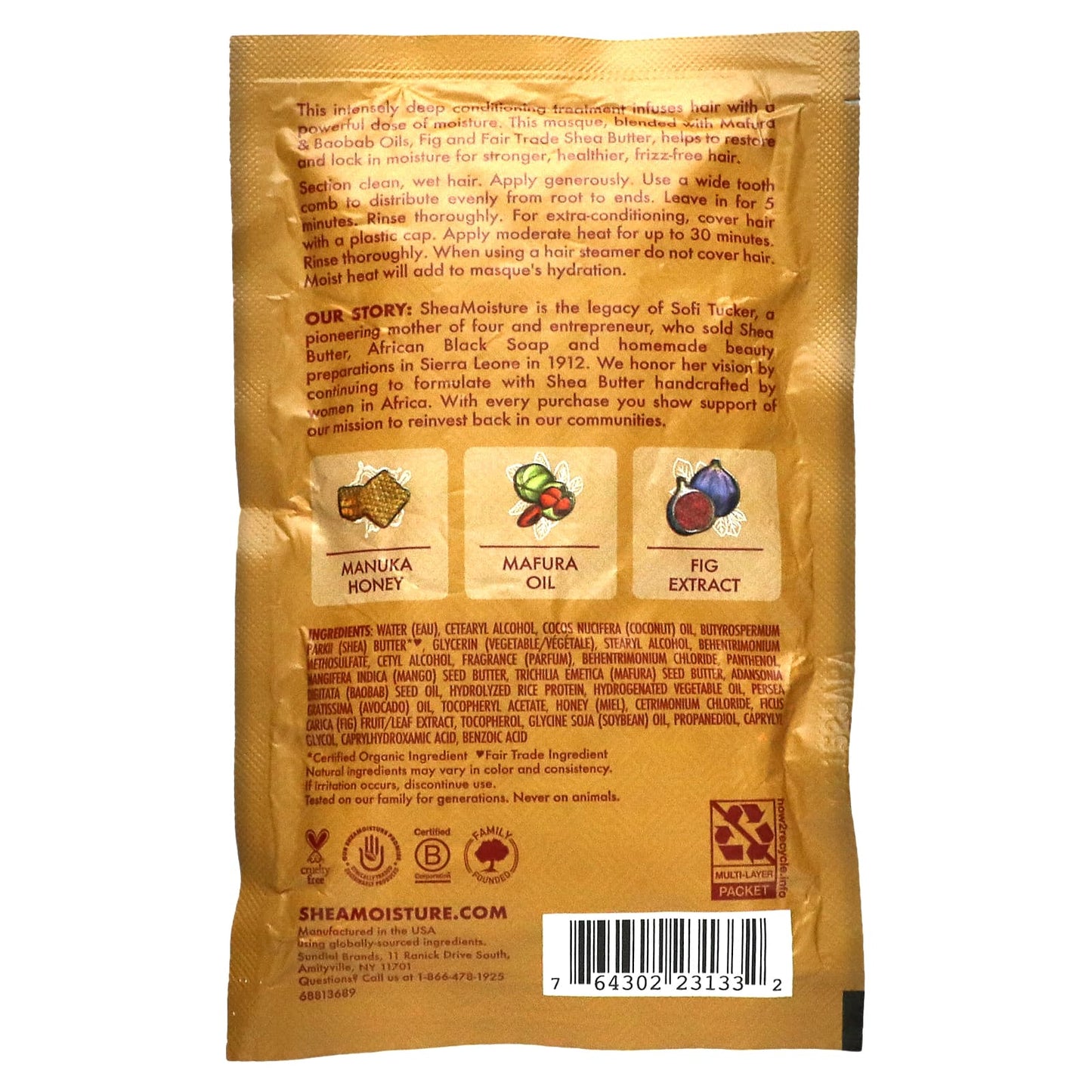 SheaMoisture, Manuka Honey & Mafura Oil Intensive Hydration Hair Masque, 2 oz (57 g) - Image 2