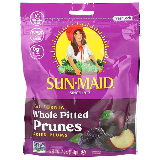 Sun-Maid, California Whole Pitted Prunes, Dried Plums, 7 oz (198 g) - Image 1