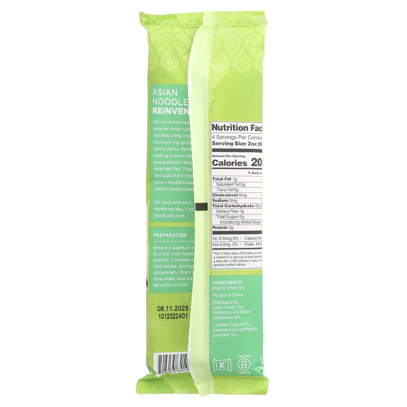 Lotus Foods, Traditional Pad Thai Rice Noodles, 8 oz (227 g) - Image 2