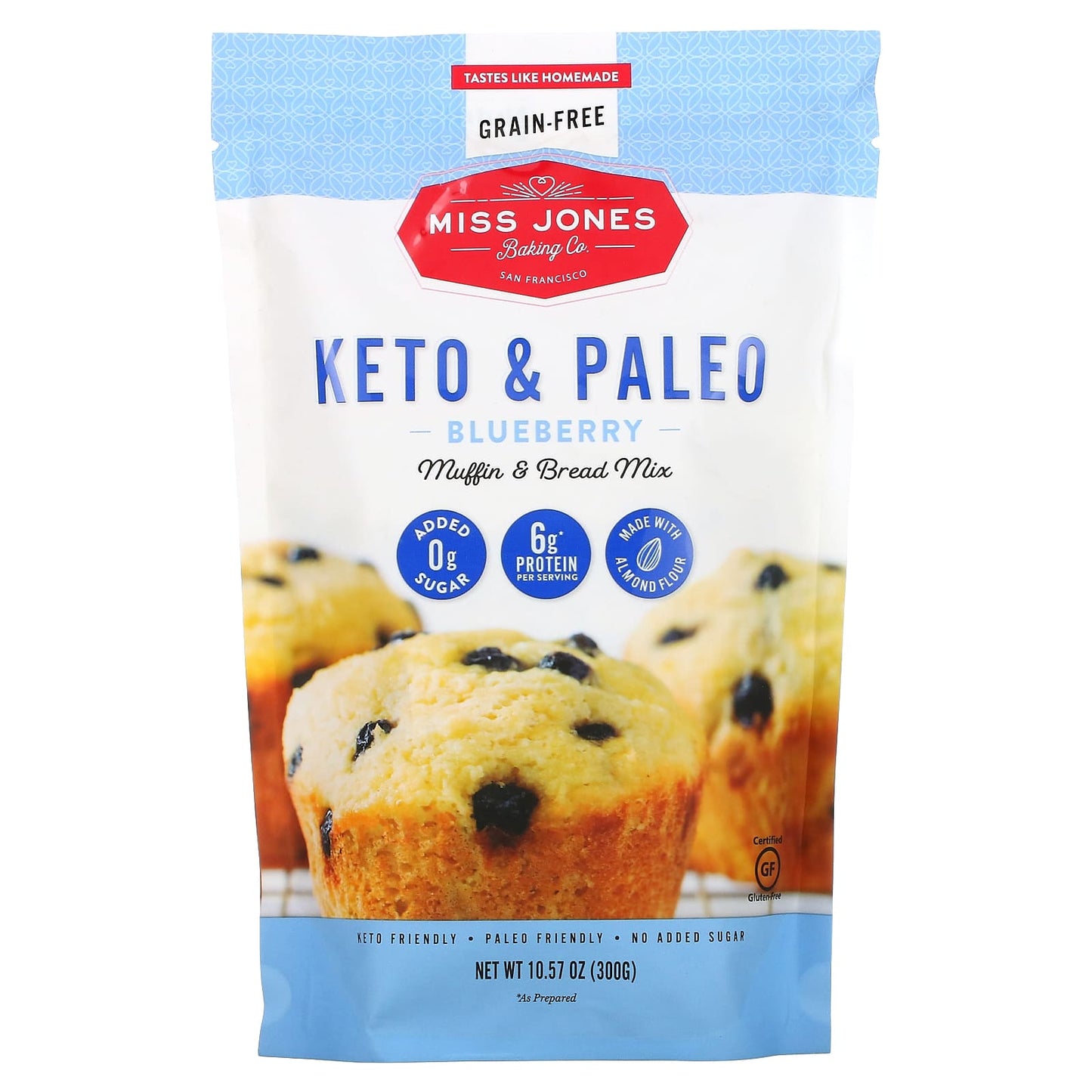 Miss Jones Baking Co, Keto & Paleo Blueberry Muffin & Bread Mix, 10.57 oz (300 g) - Image 1