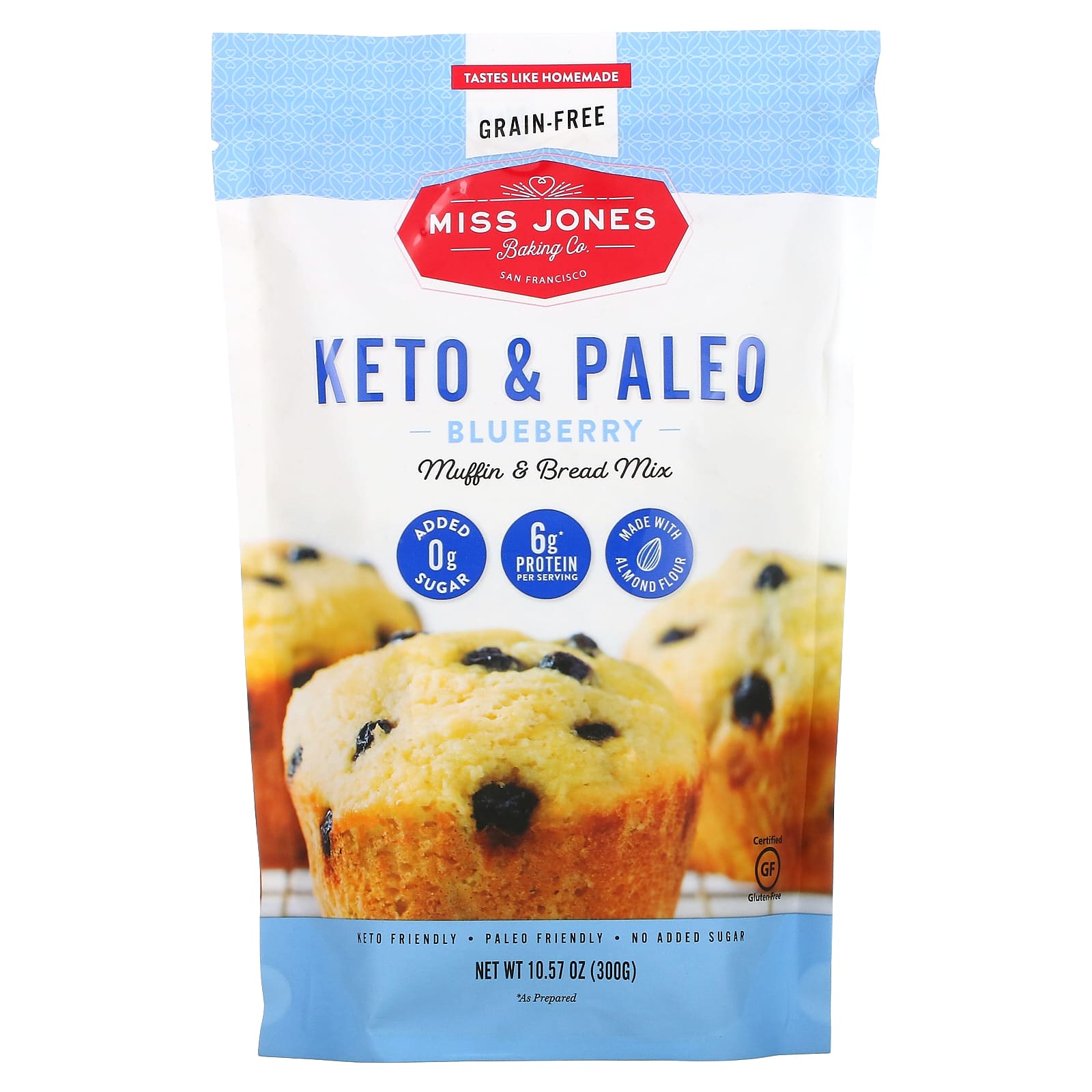 Miss Jones Baking Co, Keto & Paleo Blueberry Muffin & Bread Mix, 10.57 oz (300 g) - Image 1