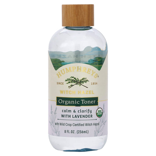 Certified Organic Witch Hazel Toner with Lavender, Calm & Clarify Skin 8fl oz - Image 1