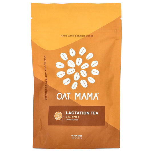 Oat Mama, Lactation Tea, Chai Spice, Caffeine Free, 14 Tea Bags, 32 g - Image 1