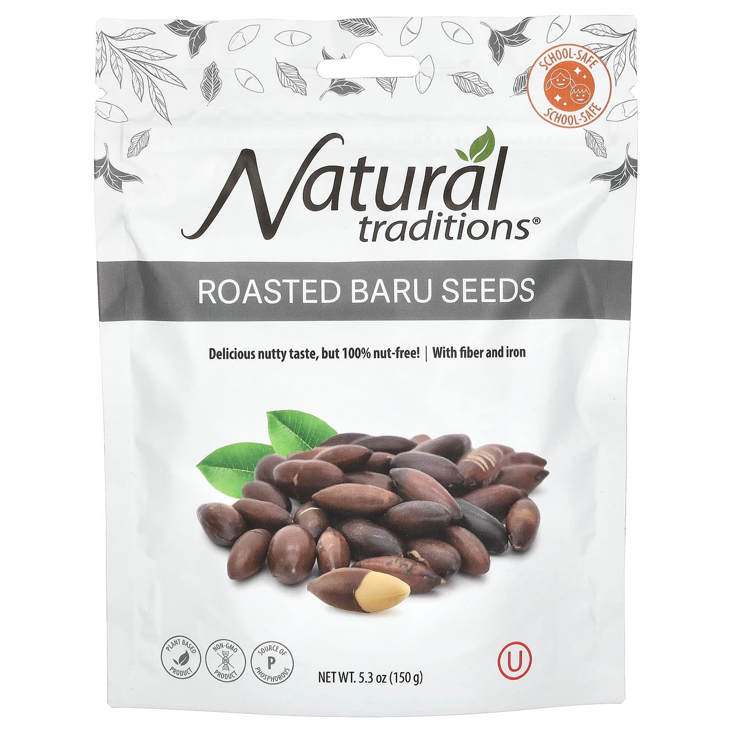 Organic Traditions, Roasted Baru Seeds,  5.3 oz (150 g) - Image 1